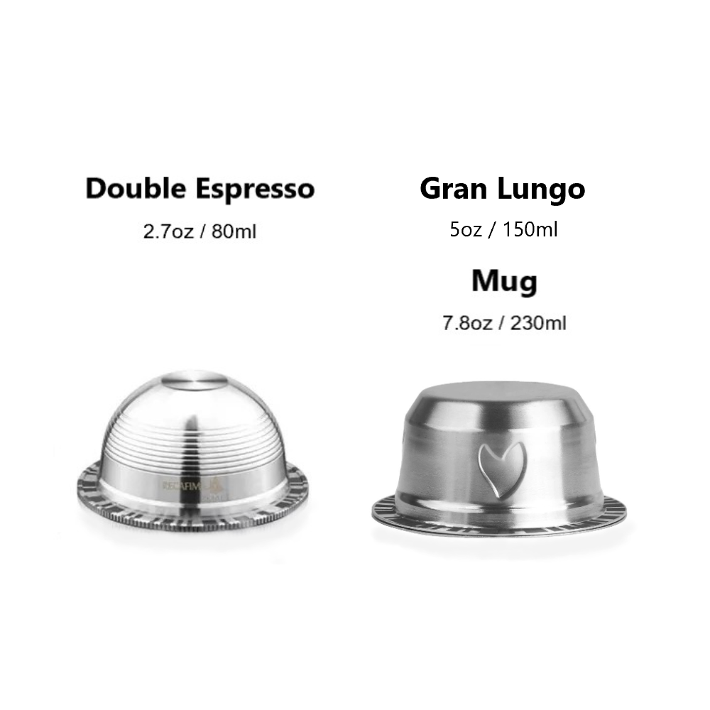 Reusable Stainless Steel Coffee Capsule Pod For Nespresso Vertuo Next Machines